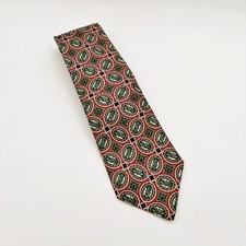 Vtg 90s Polo Ralph Lauren for Nordstrom Red Black Gold Oval Silk Tie SHIPS FREE picture