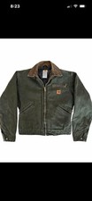 Carhartt Vintage Detroit  J97 MOS Green Blanket Lined Workwear Jacket Small USA picture