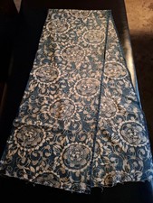 Indigo Shibori Katazome Fabric 33x167 Vintage Textile Handcrafted Rare picture