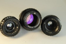 Lens Vintage Soviet Set 3 pcs Black Magic Tair-41 Vega-7-1 Mir-11 Kiev-16U BMPCC picture