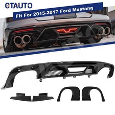 For 2015-2017 Ford Mustang GT500 Style Rear Bumper Lip Quad/Dual Diffuser Cover picture