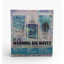 IGK Big Waves Beach Club Texture Spray Rich Kid Air Dry Styler 3pc Hair Set picture