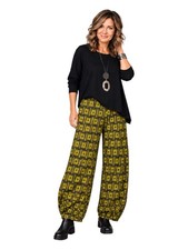 Alembika Dynamite Days Punto Pants Chartreuse Geometric Balloon US Sz 10-12 NWT picture