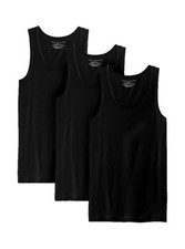 NWT Tommy Hilfiger.  3 Pack.  Cotton Classic A-Shirt.  Tank. Black. MSRP  $42.50 picture