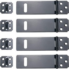 4Pcs 4Inch Black Padlock Hasp,Door Slide Latch Lock 4 Inch,  picture