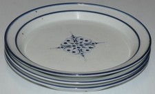 3 Vintage Dansk Tradewinds Blue bands scrolls dots salad plates Niels Refsgaard picture