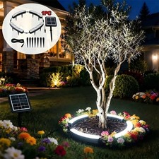 1 Pack Outdoor Solar 24 LED Lights Waterproof, Palm Tree Ring Light, IP44 Waterp picture