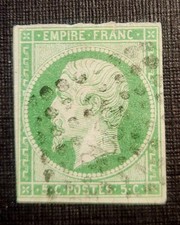 Authentic 1854 French 5C Green Postage Stamp Scott #13 picture