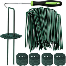 50Pcs Green Artificial Turf Stakes Staples + 50Pcs Buffer Washer, 6 picture
