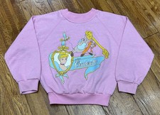 Vintage Disney Classic Princess Collection Sweatshirt Girls Pink Cinderella Sz 6 picture