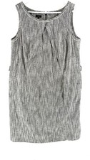 Talbots Black/White Lined Sheath Dress Linen Blend Sleeveless Sz 14w *Flaws* picture