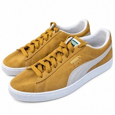 PUMA Suede Classic XXI Men’s 10.5 Honey Mustard White Suede Sneakers 374915-05 picture