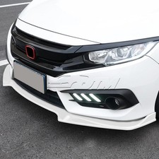 For 16-21 Honda Civic Gen 10Th Painted White Front Bumper Lip Body Kit Spoiler picture
