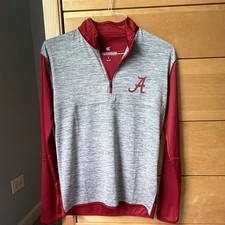 Colosseum Alabama Crimson Tide Men’s 1/4 Zip Jacket Gray/Red Size S picture