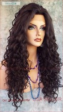 LACE FRONT LONG CURLY  STYLE WIG COLOR #2 GORGEOUS SEXY STYLE US SELL 1092 picture