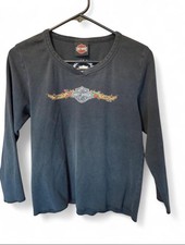 Harley-Davidson Vintage Cincinnati OH Long Sleeve Graphic T-Shirt Dark Gray picture