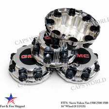 4PC  Wheel Center Caps FOR GMC 8 LUGS Sierra Yukon Van 1500 2500 3500 NEW Chrome picture
