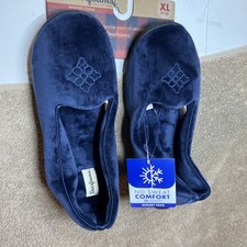 NWT Dearfoams Size 11-12 Blue  Memory Foam Slippers picture