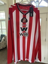 Sunderland 2025/26 Home Soccer Jersey Hummel Luke O’Nien 13 PL Sleeve Patch 4XL picture