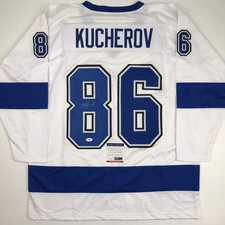 Autographed/Signed Nikita Kucherov Tampa Bay White Jersey PSA/DNA COA picture