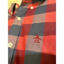 Original Penguin Plaid Shirt | Red Navy Buffalo Check XL picture