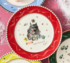Anthropologie Cat Dessert Plate All Spruced Up Caroline picture