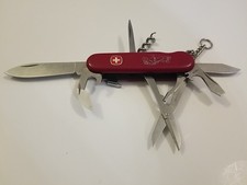 Vintage Wenger Red Hiker Swiss Army Knife Backpacker Locking Blade Scissors Awl picture