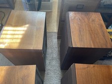 DLK 1 1/2 Vintage Wood Cabinet Home Audio Stereo Floor Standing Speakers Pair picture