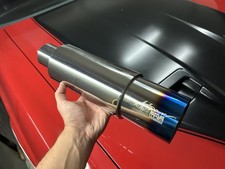 HKS HI-Power Titanium Face Blue Exhaust Muffler Inlet 2.5