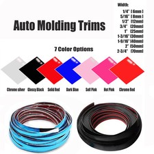 6mm-70mm Car Door Body Bumper Strip Exterior Molding Trim 5-50FT 7 Color Options picture