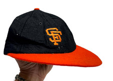 Vintage San Francisco Giants Hat Wool Snapback SF Baseball Cap Orange Black Retr picture