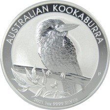 2021 Australia 1 oz Silver Kookaburra BU Brilliant Uncirculated Coin picture