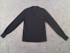 Talbots XS Womens Sweater V-Neck Black Cotton Blend picture