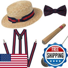 BABEYOND 1920s Mens Gatsby Gangster Costume Accessories Set 30s Manhattan picture