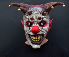 Creepy Evil Scary Halloween Clown Mask Latex Evil JESTER CLOWN picture