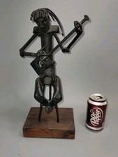 Orvelo Wood (American 1917 - 2015) modern Brutalist Iron Sculpture Musician  13