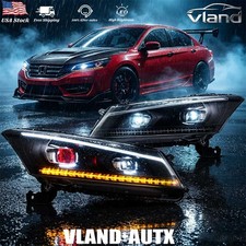 FULL LED For 2008-2012 Honda Accord 4Dr Sedan Evil Eye Headlights W/Sequential picture