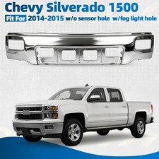 For 2014-2015 Chevy Silverado 1500 Front Bumper Face Bar Chrome W/ Fog Lamp Hole picture
