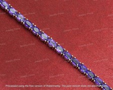 20Ct Oval Cut Amethyst Diamond Women's Tennis Bracelet 14k White Gold Finish 7