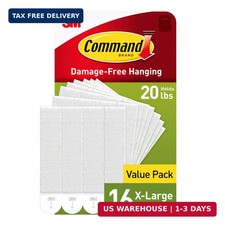 Command 20 lb X-Large Picture Hanging Strips, 16 Pairs White Command Strips Heav picture