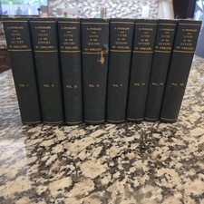 Lives of the Queens of England Agnes Strickland 8 Vol Set Complete 1851 RARE picture