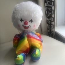 Vintage 1986 Sankyo Poter Wind Up Clown Doll With Moving Head Rainbow Japan picture