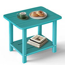 HDPE Patio Side Table 2-Tier End Table for Outdoor Furniture picture