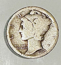 1919 Mercury Dime 10C Silver .900 Fineness Philadelphia Business KM#140 picture