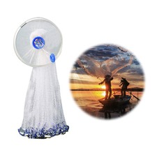 10ft/12ft/16ft/30ft Hand Cast Fishing Mesh Saltwater Bait Drawstring Catch Net picture