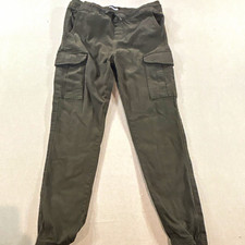 RSQ Men’s Green Jogger Cargo Pants L Regular Solid Drawstring Elastic Waist picture