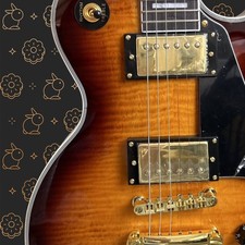 USA Shipment High Quality LP Brown Flame Maple Top Electric Guitar Gold Part picture