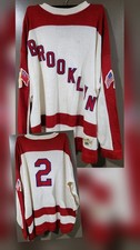 Vintage Stall Dean Puckmaster Brooklyn Americans Hockey Jersey Sweater Wool  picture