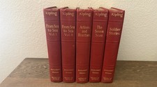 Antique 1914 Rudyard Kipling Set Of 5 Doubleday Authorized Edition Hardcover picture