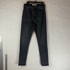Topshop Moto Women's Size W26 Black Jamie Skinny Raw Hem Jeans NWOT 5482 picture